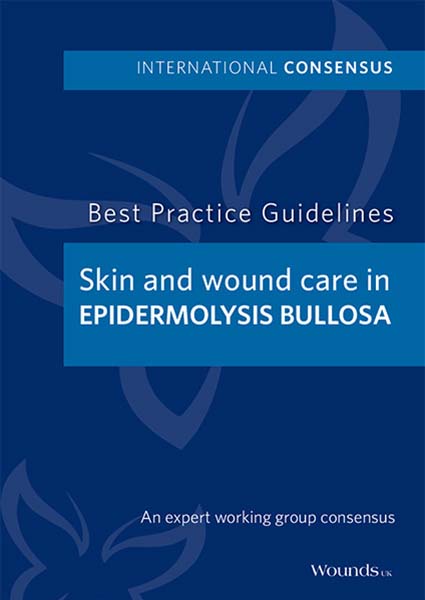 Capa do Guia de Boas Práticas Clínicas (CPG) de epidermólise bolhosa (EB) “Best Practice Guidelines – Skin and wound care in epidermolysis bullosa” – International consensus - Wounds
