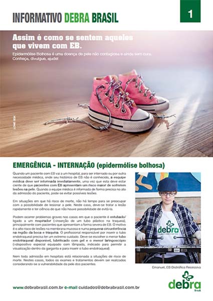 Capa do “Emergência – internação em EB (epidermólise bolhosa)”