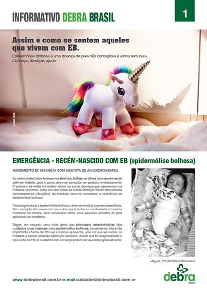 Capa do “Emergência – recém-nascido com EB (epidermólise bolhosa)”