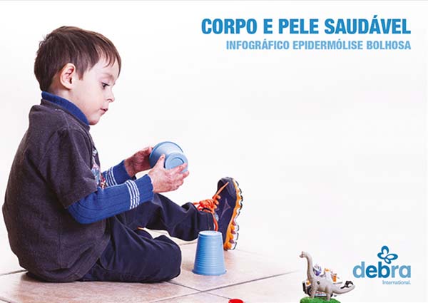 Capa do infográfico de epidermólise bolhosa (EB) “Corpo e pele saudável” da DEBRA International