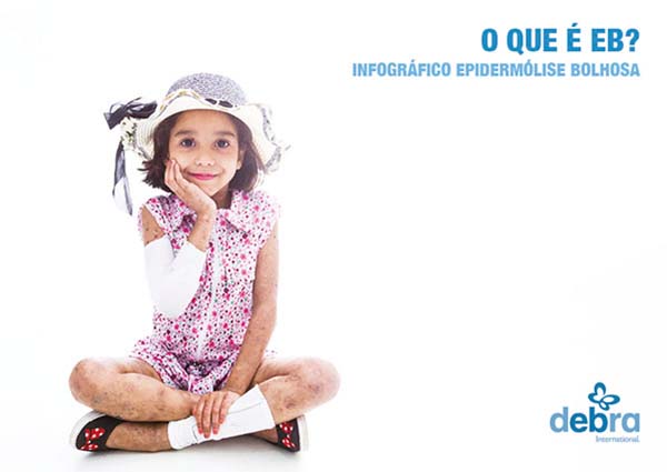Capa do infográfico de epidermólise bolhosa (EB) “O que é EB?” da DEBRA International