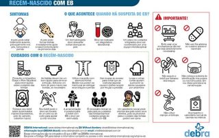 Capa do flyer “Recém-nascido com EB”