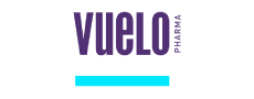 Banner com logo da VUELO PHARMA, um dos patrocinadores do KIT Borboletinha, projeto de apoio ao recém-nascido com suspeita de epidermólise bolhosa (EB) 