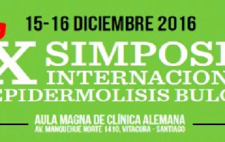 Banner do IX Simpósio International de Epidermólise Bolhosa em Santiago, Chile