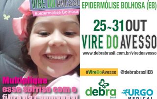 Banner de uma criança usando o filtro da campanha Vire do Avesso.
